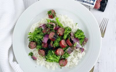 Grilled Grass-Fed Beef Sausage and Broccoli