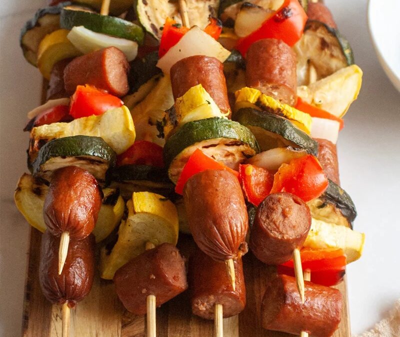 Grilled Kabobs with Grass-Fed Sausage