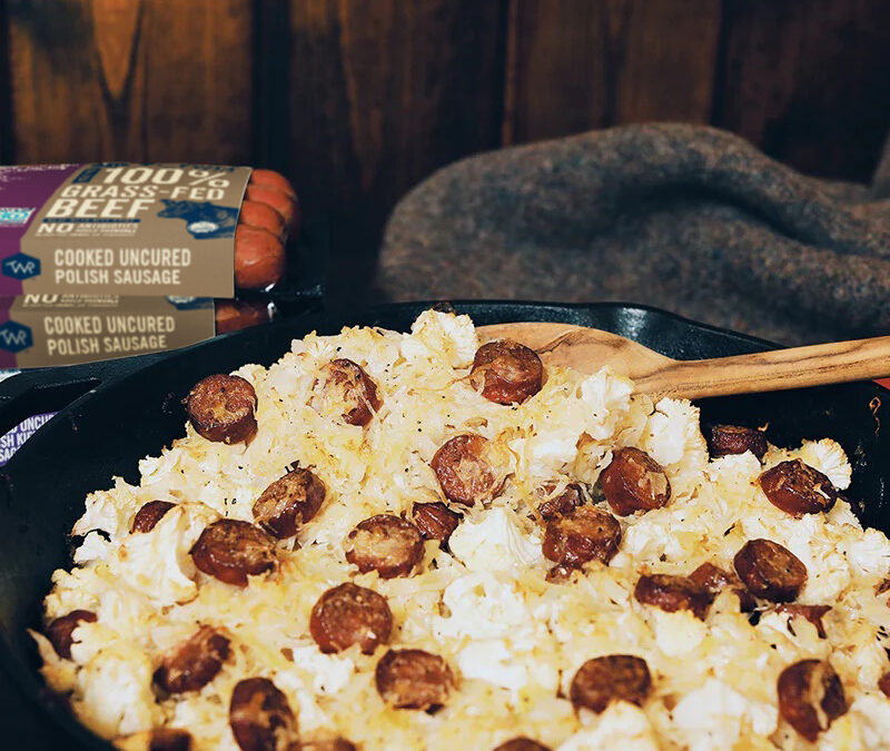 Sauerkraut & Sausage Casserole with Cauliflower