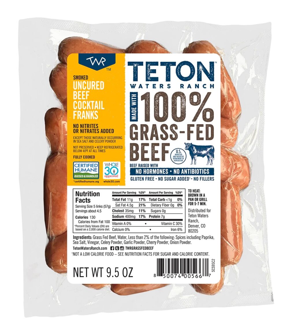 Uncured Beef Cocktail Franks Teton Waters Ranch