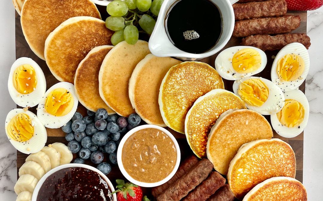 Breakfast Board with Sausage, Pancakes & all the Fixings