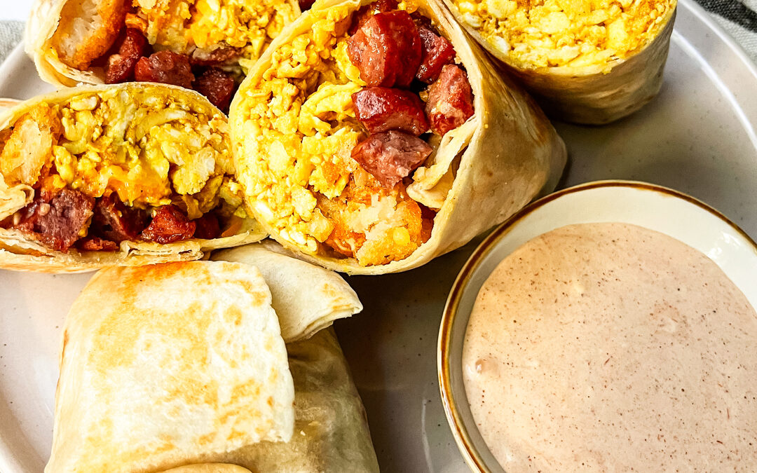 Crispy Sausage Breakfast Burritos