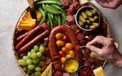 Grilled Charcuterie Board with Grass-Fed Sausages + Hot Dogs