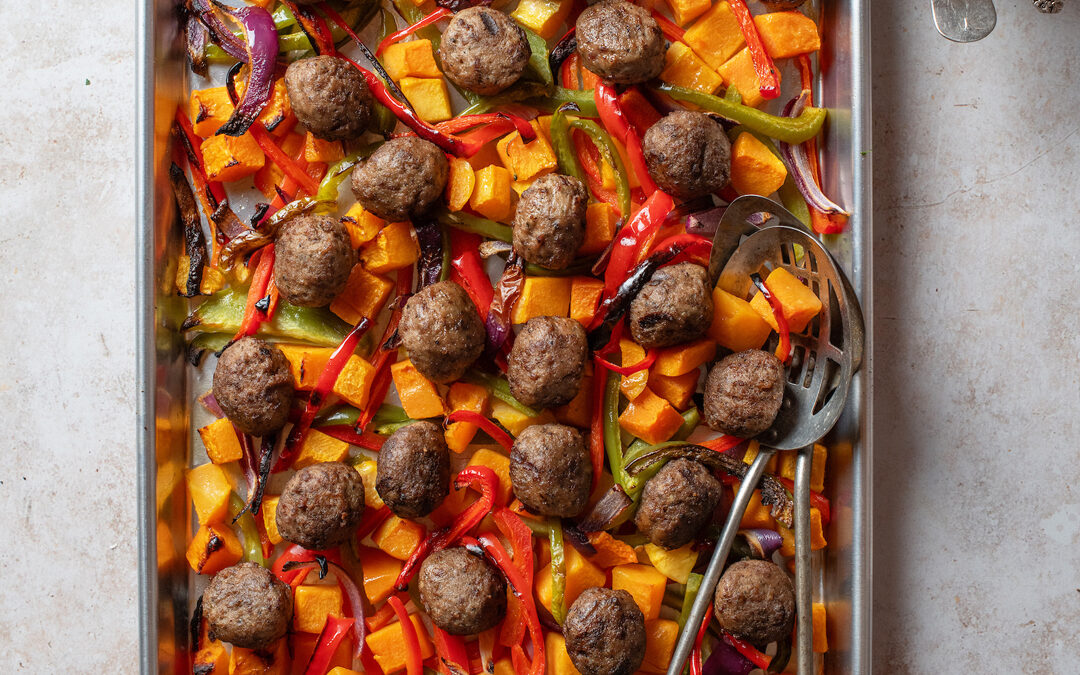 Teton Waters Ranch Sheet Pan Meatballs with Roasted Vegetables